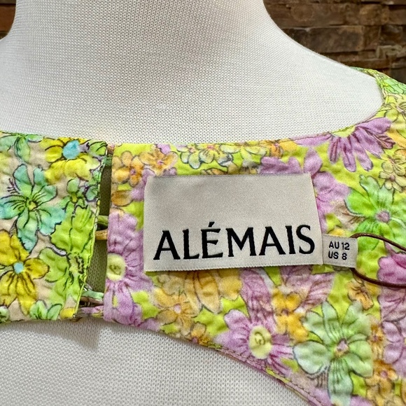 ALÉMAIS Women's Daisy Spliced Mini Dress in Multi Color - Picture 12 of 12